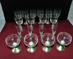 18 old wine, cognac and brandy glasses