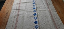 Folk linen with blue embroidery