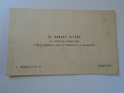 Za418.5 Dr. Alfréd Dubsky - H. Secretary of State - director of the manfréd weiss factory business card 1930's