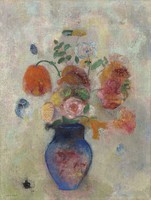 Odilin redon - large vase with flowers - reprint