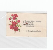 Nőnapi képeslap kicsi üdvözlő kártya 1966 "Tsz.vezetőség"