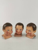 Art deco papier mache toy doll heads / antique doll head / old / retro / mid century / hand painted