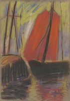Zolo palugyay - red sailboat - reprint