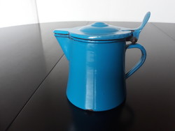 Antique blue enamel coffee pourer, coffee pot
