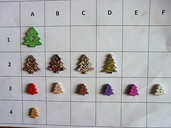 20-40 mm buttons from a collection for scrapbooking, clothes, bags, Christmas trees, pine trees