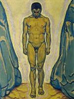 Koloman moser - naked man among the rocks - reprint