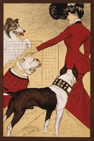 George Ford Morris - Pirosruhás nő kutyákkal - reprint