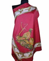 Lisa canali vintage pheasant shawl 76x76 cm. (2786)