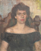Magyar festő, 20. század: Karosszékben ülő hölgy