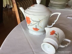 Zsolnay jug with a handle, creamy spout, flawless