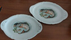 (K) victoria austria porcelain fish plate 2 pieces, traces of use are visible (wear)