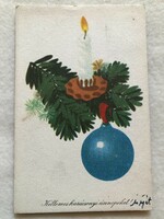 Old Christmas card with drawings - red tibor drawing -3.