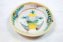Plate, late 18th century, early 19th century, tin-glazed faience, tanier fajansový,