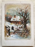 Old graphic Christmas card - dr. Köhlerné Molnár Katalin graphics -3.