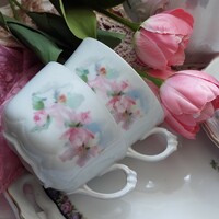 Powder pink floral teacups