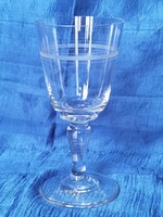 I discounted it!!! Antique, Biedermeier, etched decoration, thin-walled glass goblet