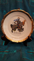 Medieval knight porcelain decorative plate (m3376)