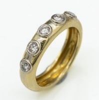 18 karátos briliáns drágaköves arany gyűrű