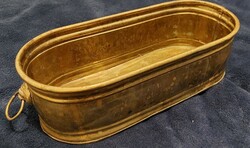 Oval copper bowl, ornamental object
