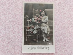 Régi képeslap gyerek fotó levelezőlap kisfiú
