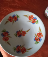 Zsolnay fali tányér   pipacsos