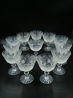 Set of 12 crystal stemmed glasses