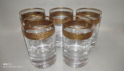 Vintage Art Deco aranyozott MOSER pohár készlet 5 db-os