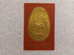 Old Easter postcard 1905 gilded red postcard
