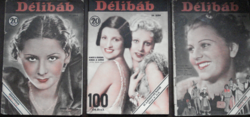 10 db Délibáb újság 30-as, 40-es évek /2 db 1944-es! film, színház, irodalom, humor