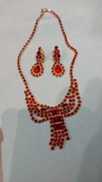 Vintage fire red jewelry set