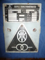 Régi 2db csepel tábla fémtábla transzformátor ajtóval 1969