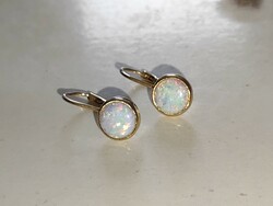 Új klasszikus 14k arany fülbevaló opál kővel