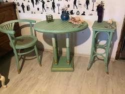 Art deco asztal, tonett szék , art deco állvány