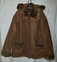 Moletti hooded faux leather winter coat / fur coat