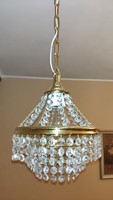 Old Czech basket crystal chandelier
