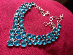 Silver necklaces with synthetic aquamarine gemstones! A real specialty!