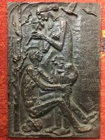 Somogyi József (1916-1993): Tavaszi gondolatok. Bronz falikép, jelzett...