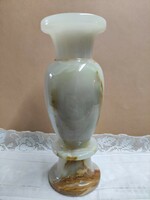 Beautiful rust-brown mother-of-pearl onyx vase with a marble effect