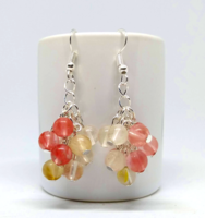 Natural cherry quartz earrings