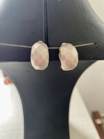 Silver art deco women's clip-on earrings