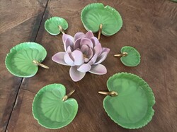 Herendi porcelán tavirózsa levelekkel