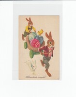 Húsvéti képeslap Retro 50-60-as évek nyuszik tojással (2)