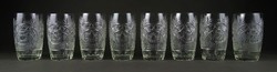 1M125 set of old polished glass glasses 8 pieces