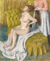 Edgad Degas - Meztelen lány haját fésülik - reprint