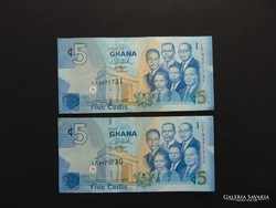 Ghana 2 darab sorszámkövető 5 cedis 2007