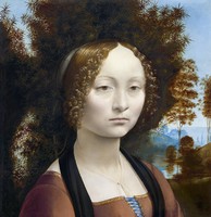 Leonardo da Vinci - Ginevra de’ Benci portréja - reprint