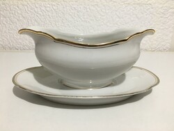 C. T. Altwasser German porcelain sauce serving bowl with pouring gold edge