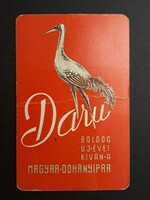 Card calendar 1965 - crane - the Hungarian tobacco industry wishes you a happy new year - retro calendar