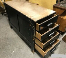 Bauhaus sok fiókos sokfiókos fekete irodai szekrény Méret 40x95x55 bélyegnek képeslapnak praktikus