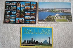 Postcards unused frankfurt, washington dc, dallas texas